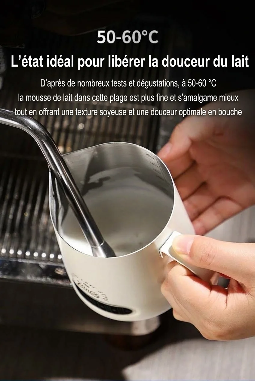 Pichet à lait en acier inoxydable de qualité supérieure avec thermomètre