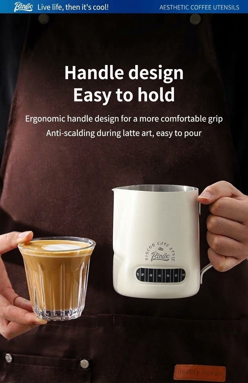 Premium Stainless Steel Milk Frothing Pitcher with Thermometer