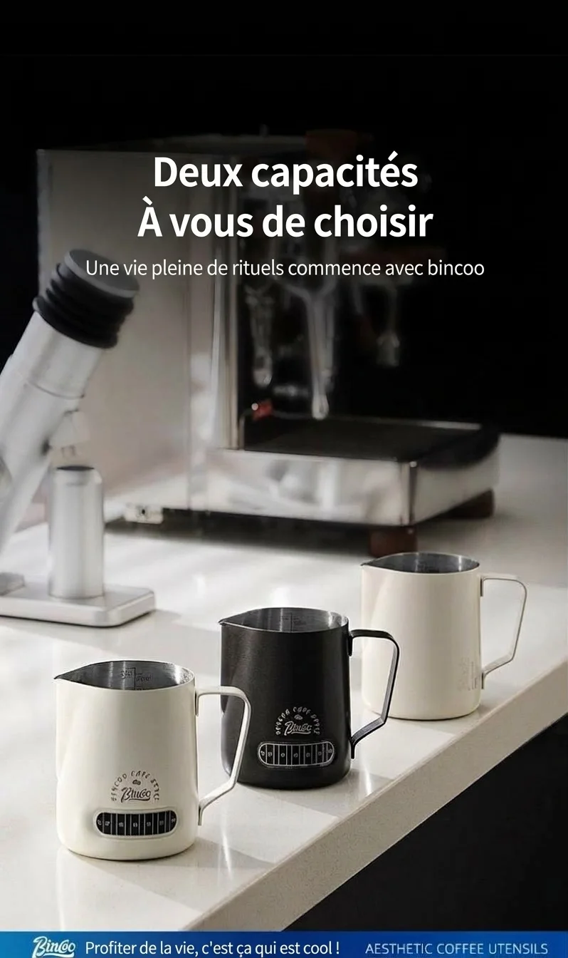 Pichet à lait en acier inoxydable de qualité supérieure avec thermomètre