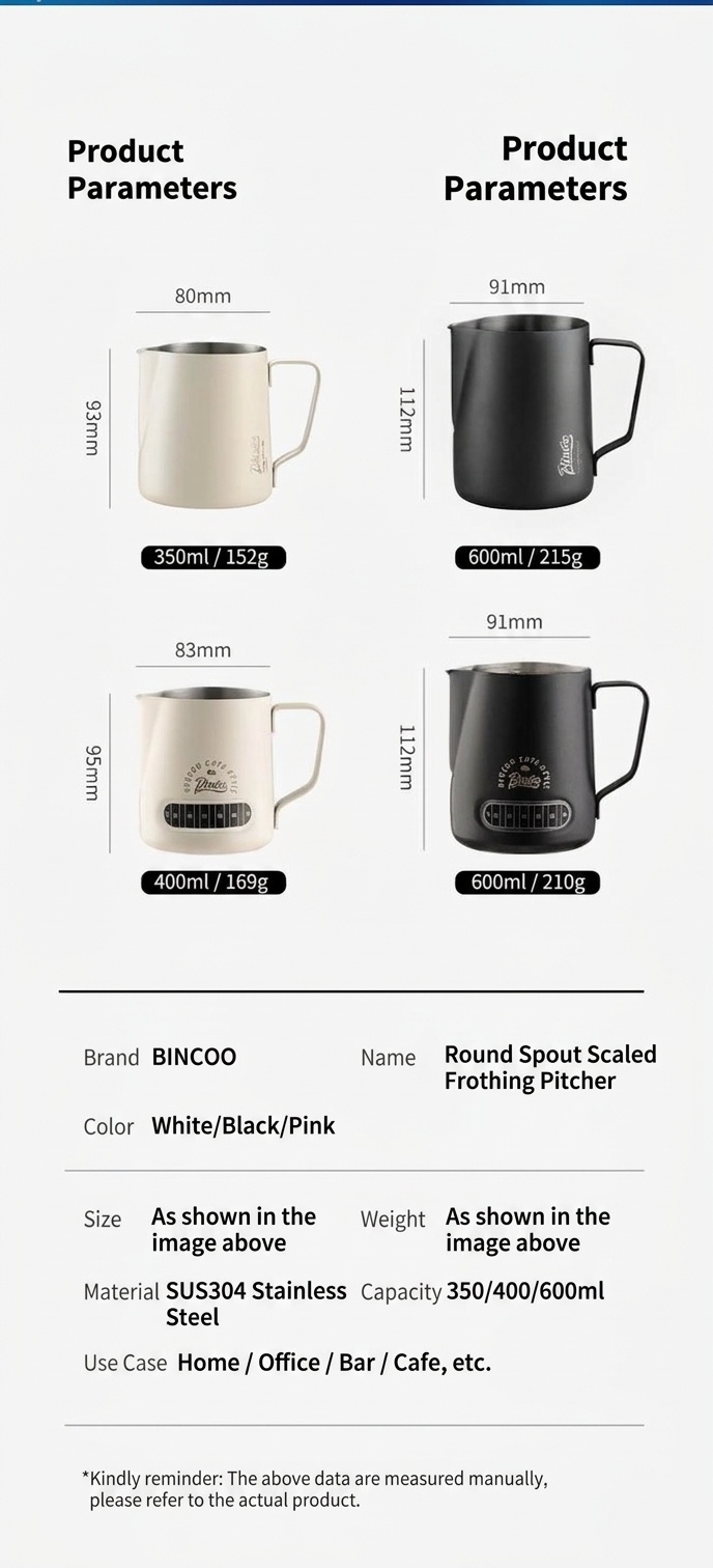Premium Stainless Steel Milk Frothing Pitcher with Thermometer