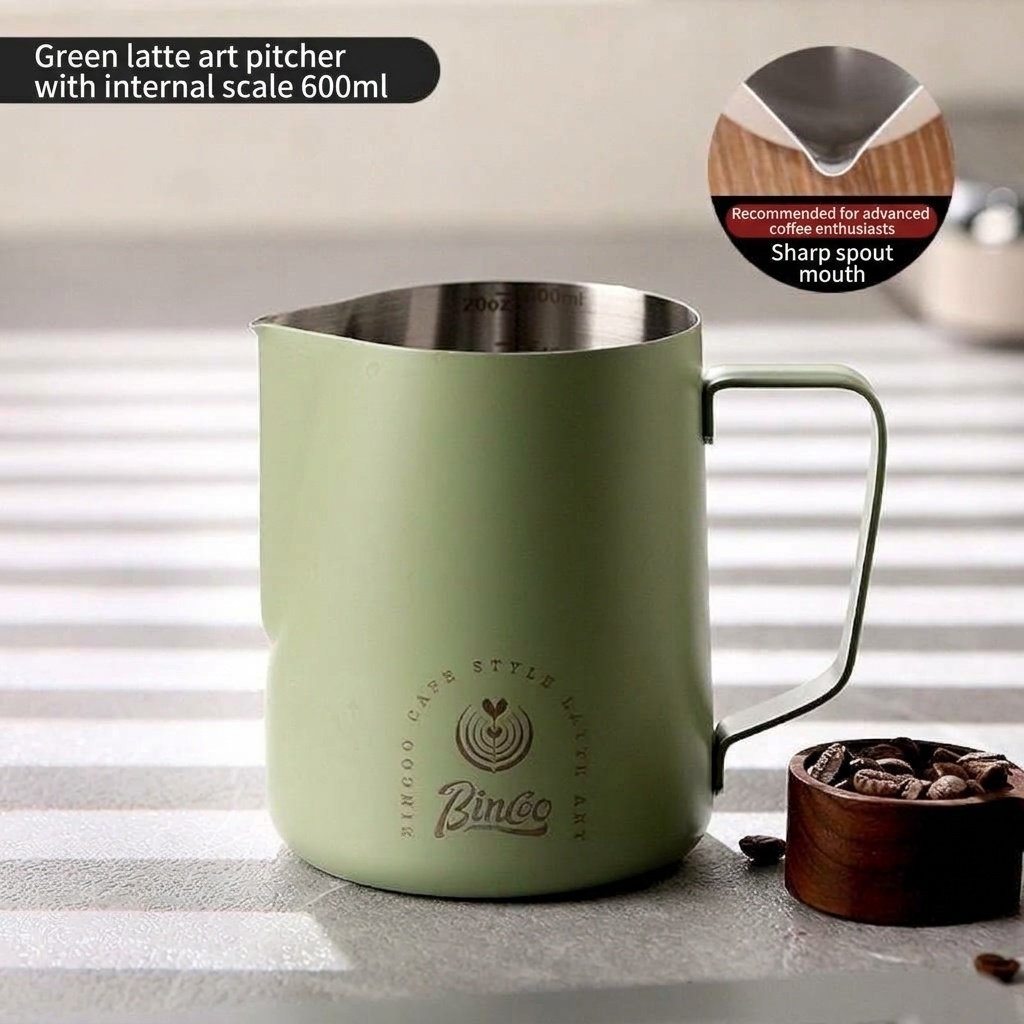 Premium Stainless Steel Milk Frothing Pitcher with Thermometer