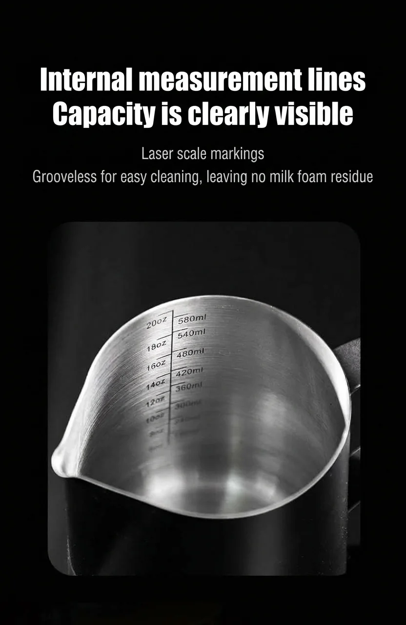 Premium Stainless Steel Milk Frothing Pitcher with Thermometer