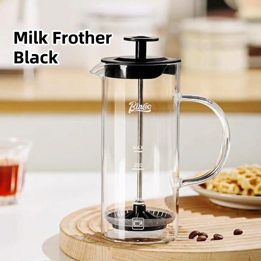 Bincoo Glass Milk Frother & French Press Coffee Maker