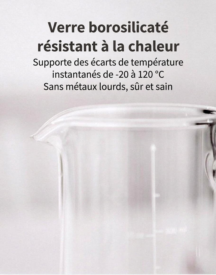 Mousseur à lait en verre et cafetière à piston Bincoo