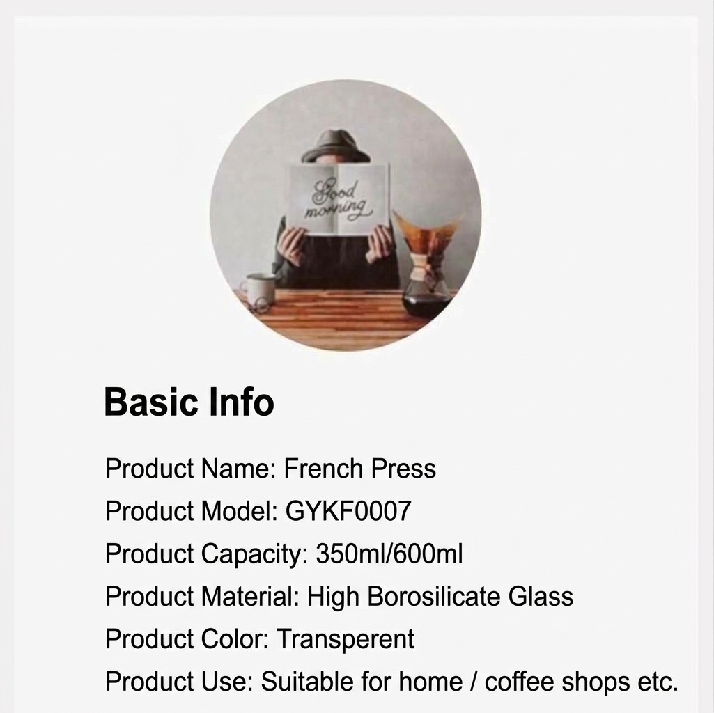 Bincoo Glass Milk Frother & French Press Coffee Maker