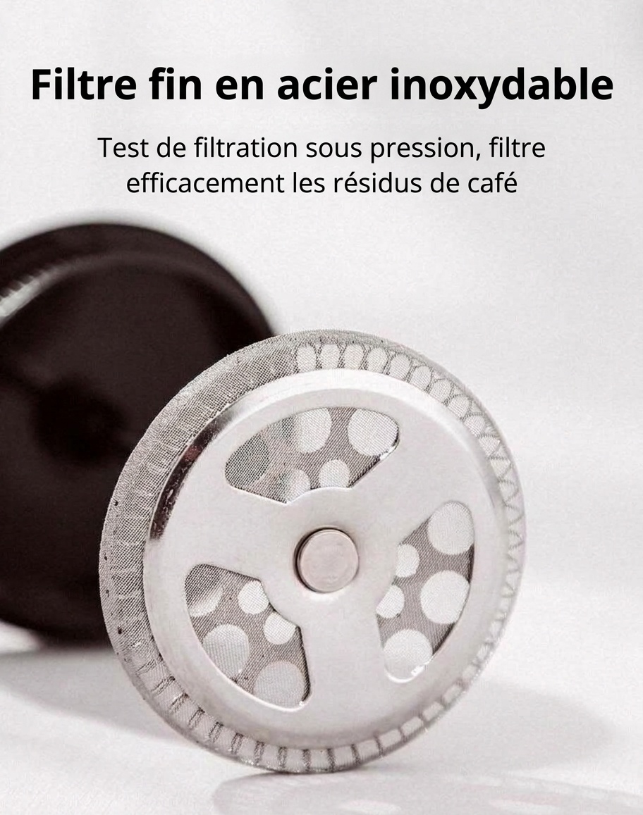 Mousseur à lait en verre et cafetière à piston Bincoo