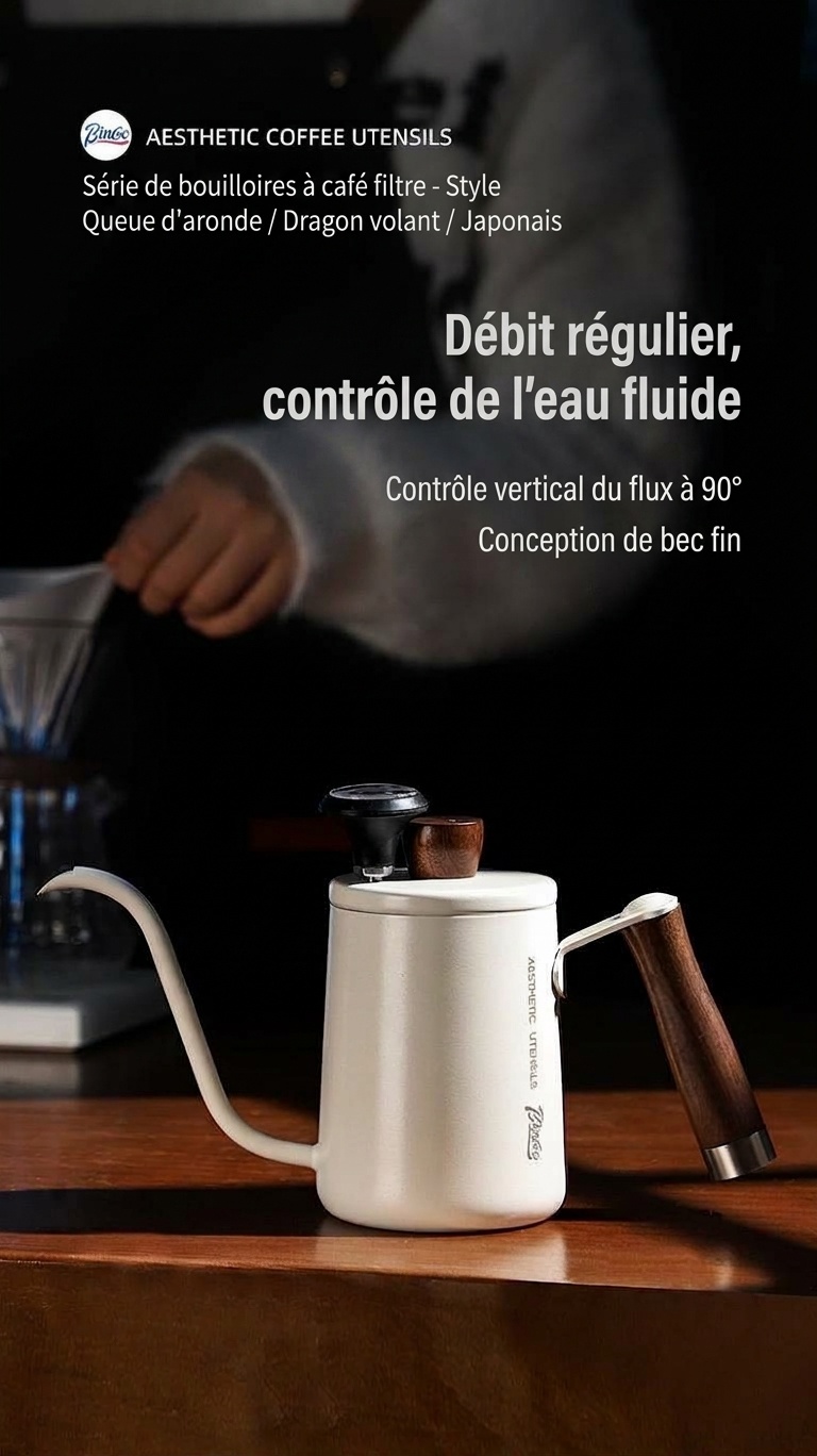 Bouilloire à café à col de cygne haut de gamme avec thermomètre