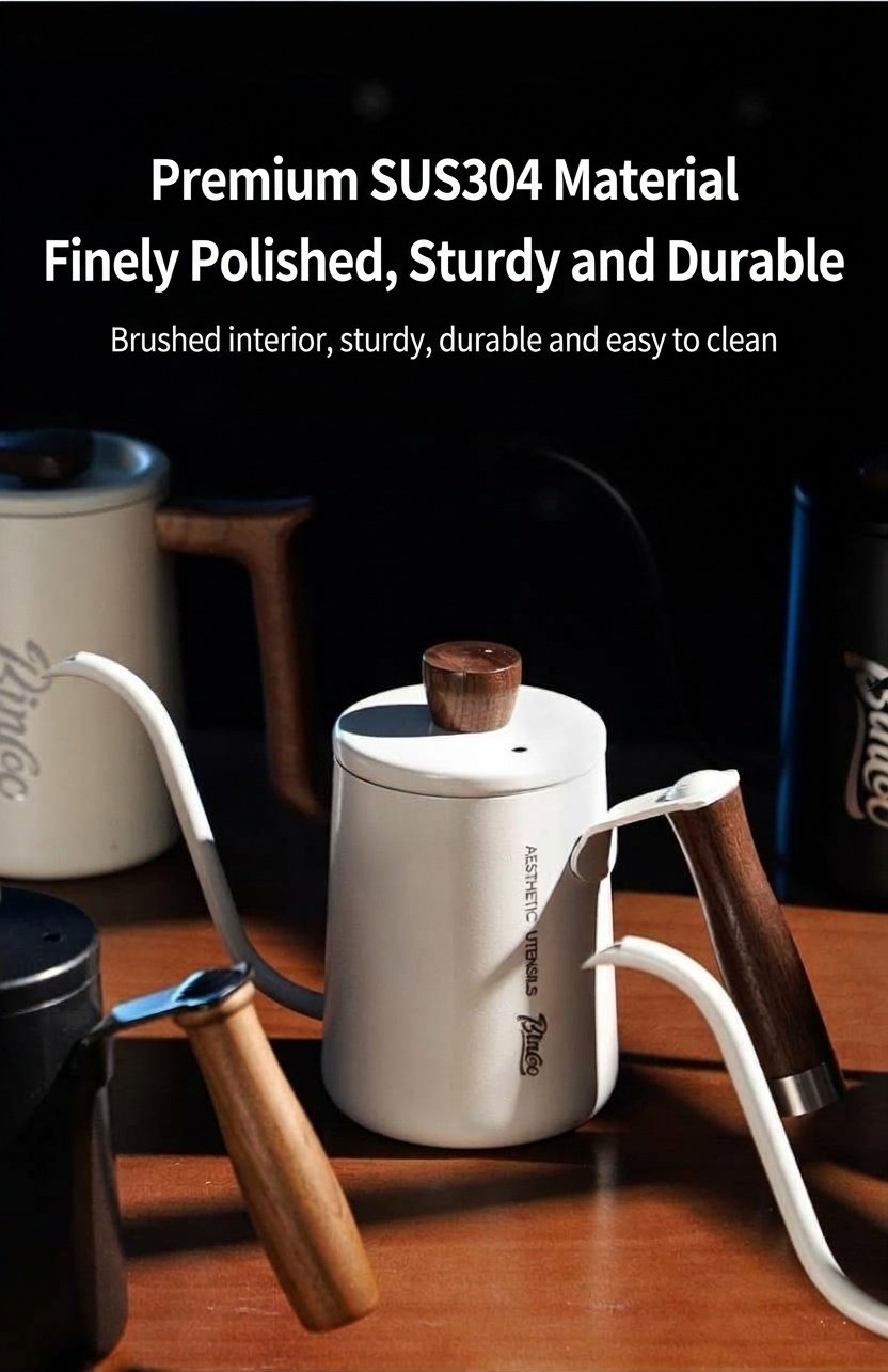 Premium Gooseneck Pour Over Coffee Kettle with Thermometer