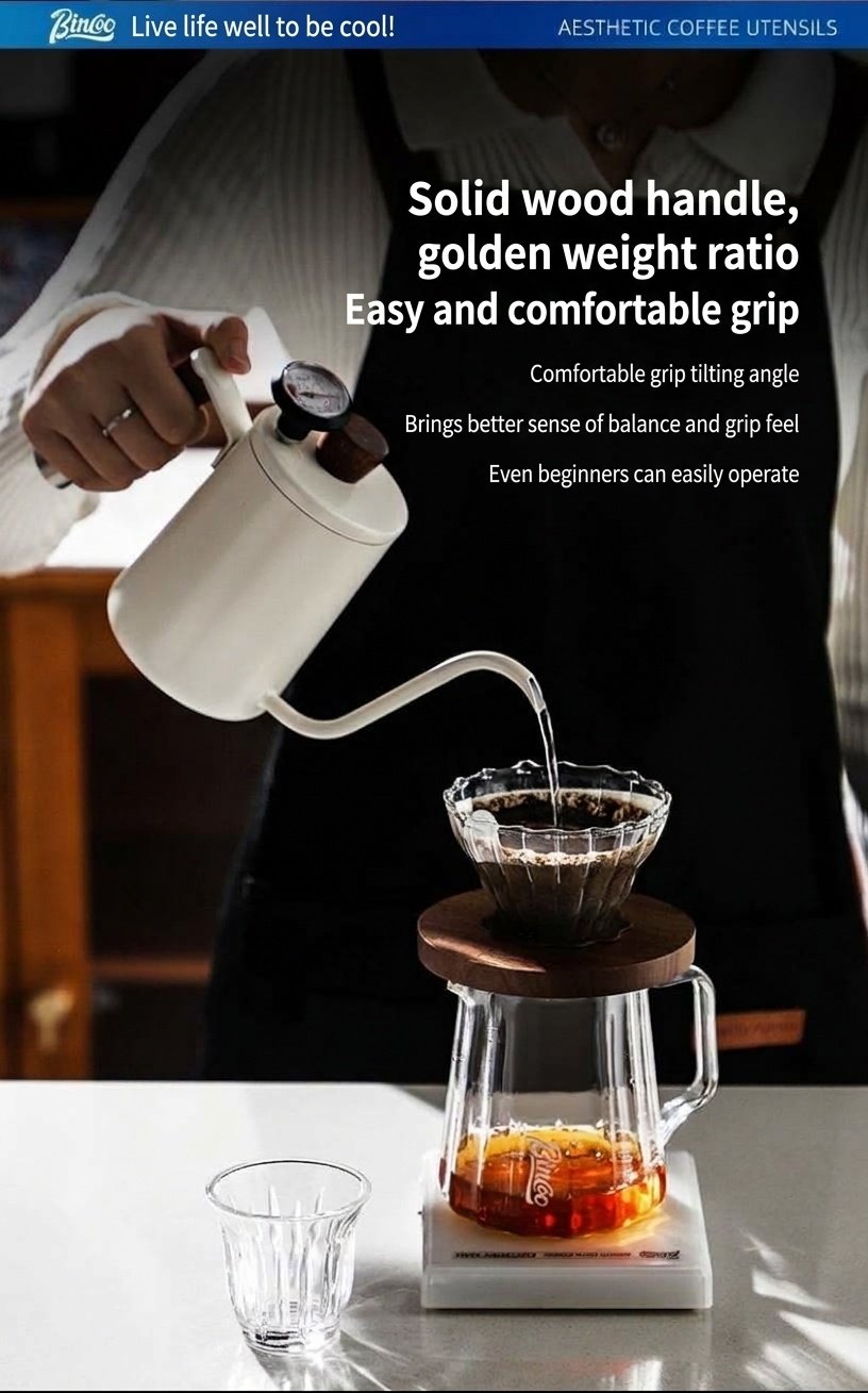 Premium Gooseneck Pour Over Coffee Kettle with Thermometer