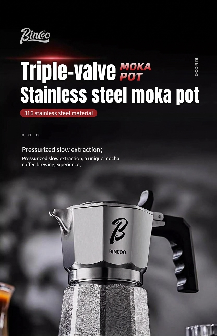 Premium 316 Stainless Steel Moka Pot - 2-Cup Espresso Maker