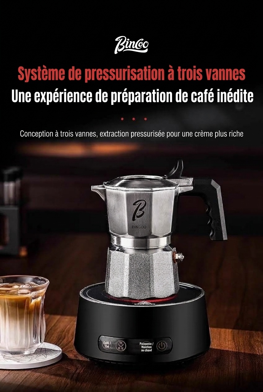 Cafetière italienne de qualité supérieure en acier inoxydable 316 - Machine à expresso 2 tasses