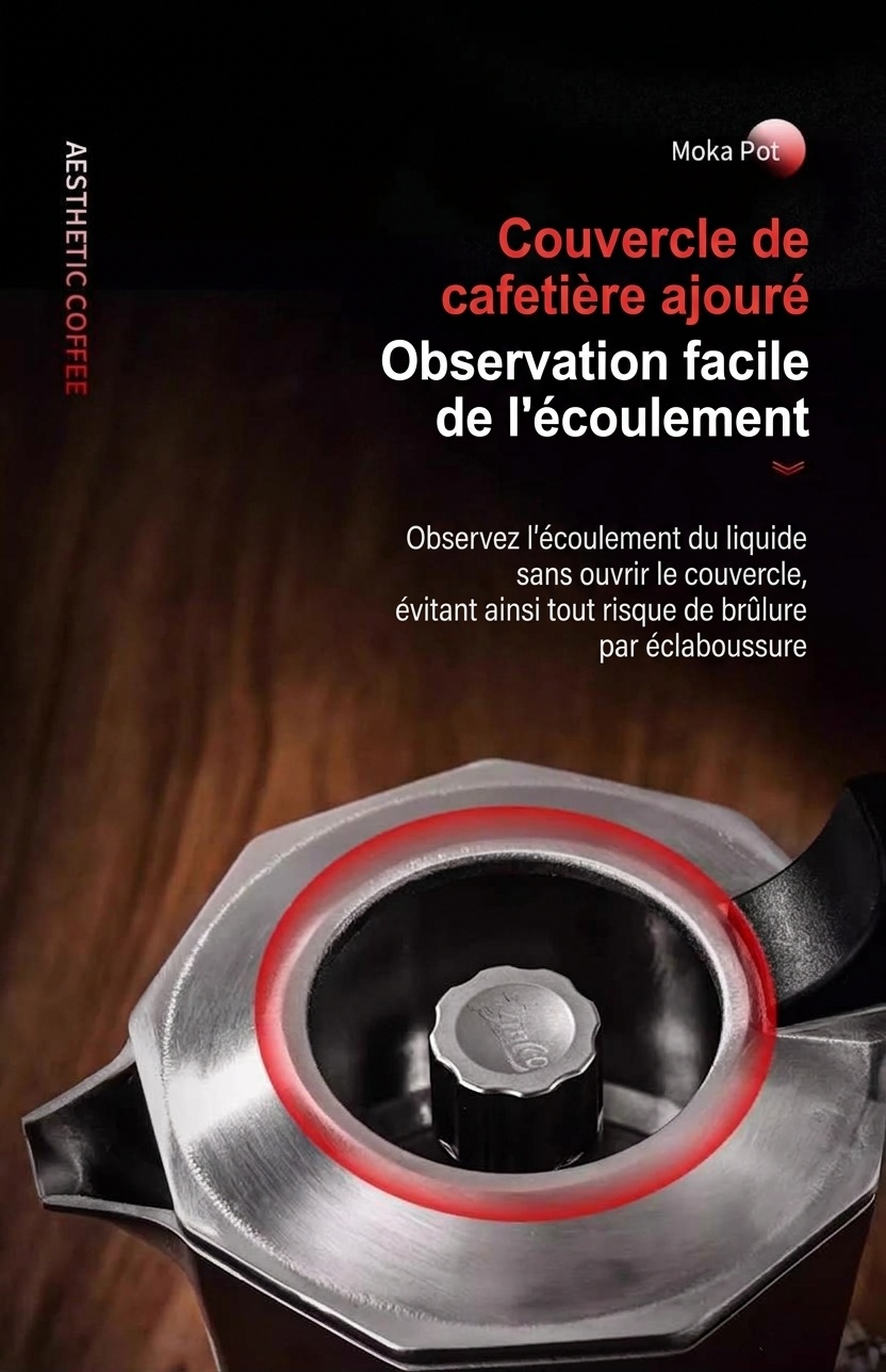 Cafetière italienne de qualité supérieure en acier inoxydable 316 - Machine à expresso 2 tasses