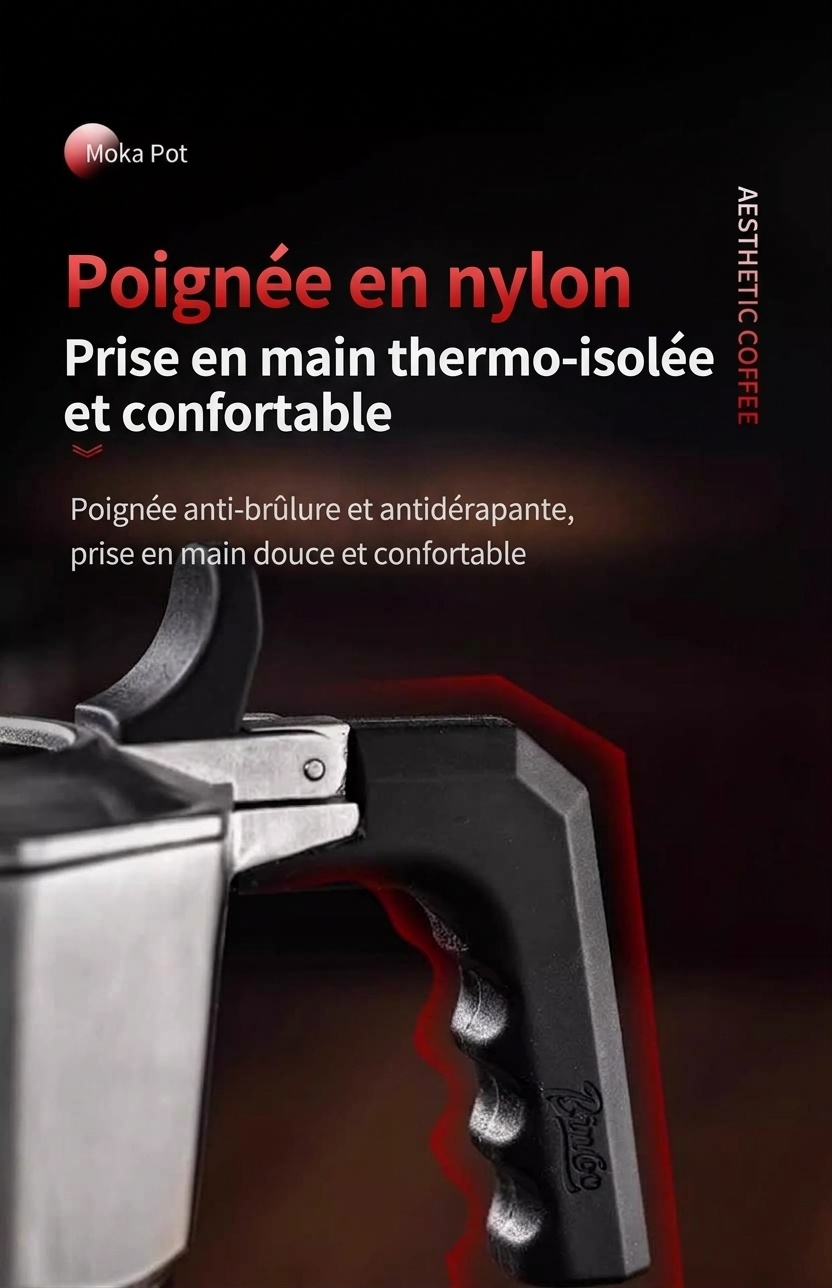 Cafetière italienne de qualité supérieure en acier inoxydable 316 - Machine à expresso 2 tasses