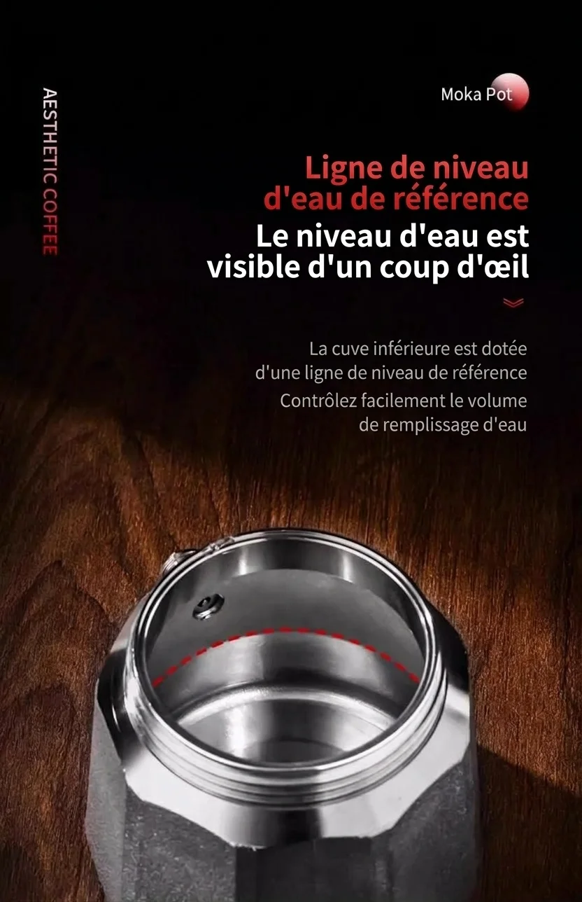 Cafetière italienne de qualité supérieure en acier inoxydable 316 - Machine à expresso 2 tasses