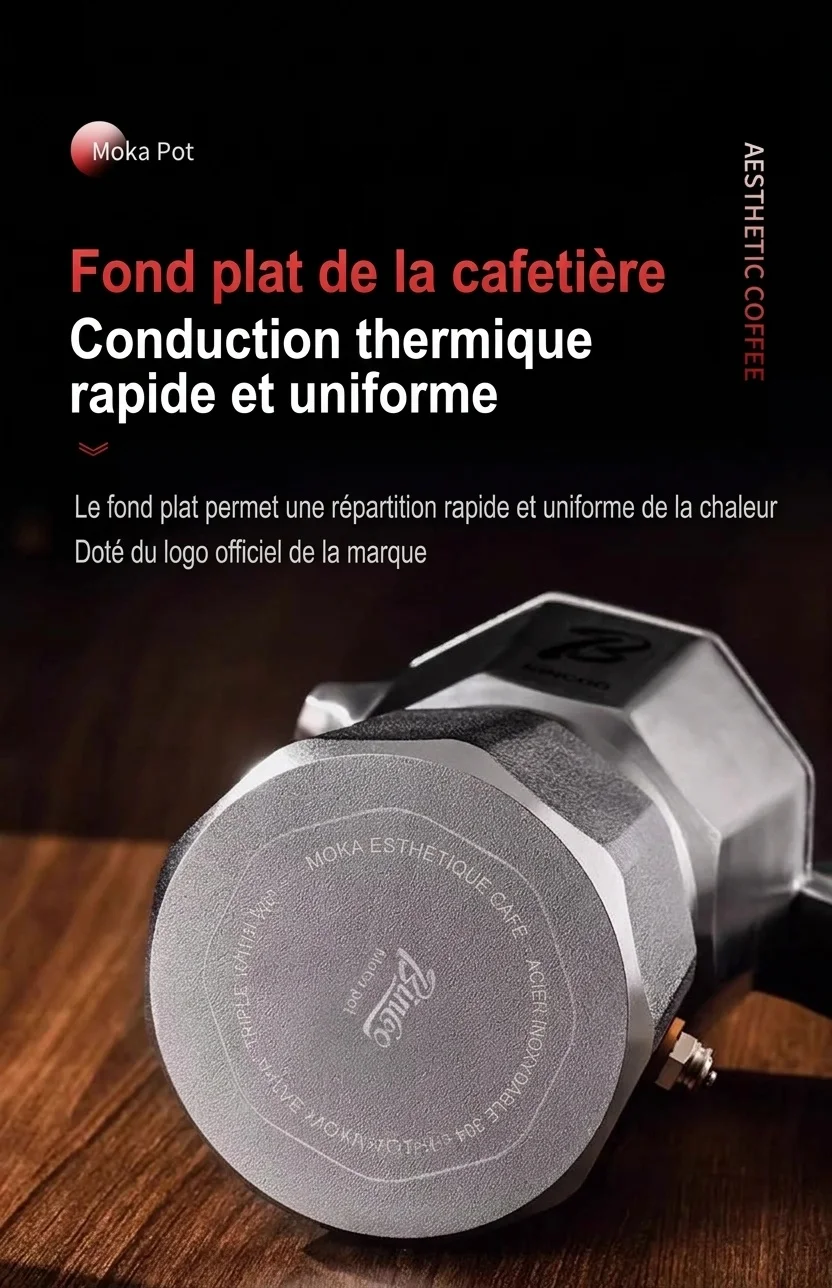 Cafetière italienne de qualité supérieure en acier inoxydable 316 - Machine à expresso 2 tasses
