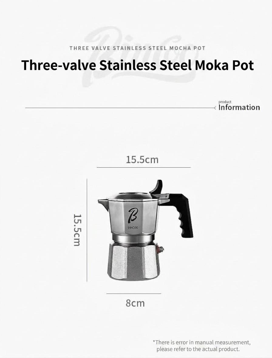 Premium 316 Stainless Steel Moka Pot - 2-Cup Espresso Maker
