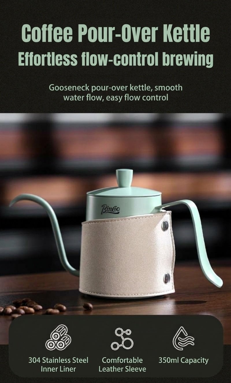 Premium Pour Over Coffee Maker Set with Grinder & Kettle