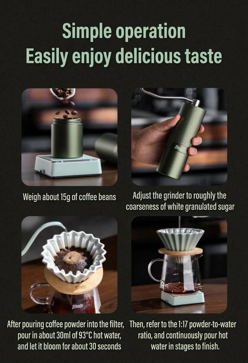 Premium Pour Over Coffee Maker Set with Grinder & Kettle