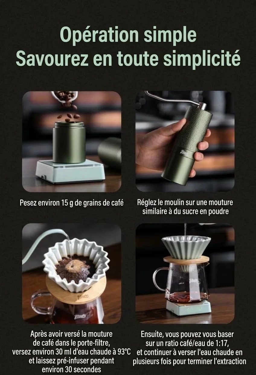 Ensemble cafetière à filtre haut de gamme avec moulin et bouilloire