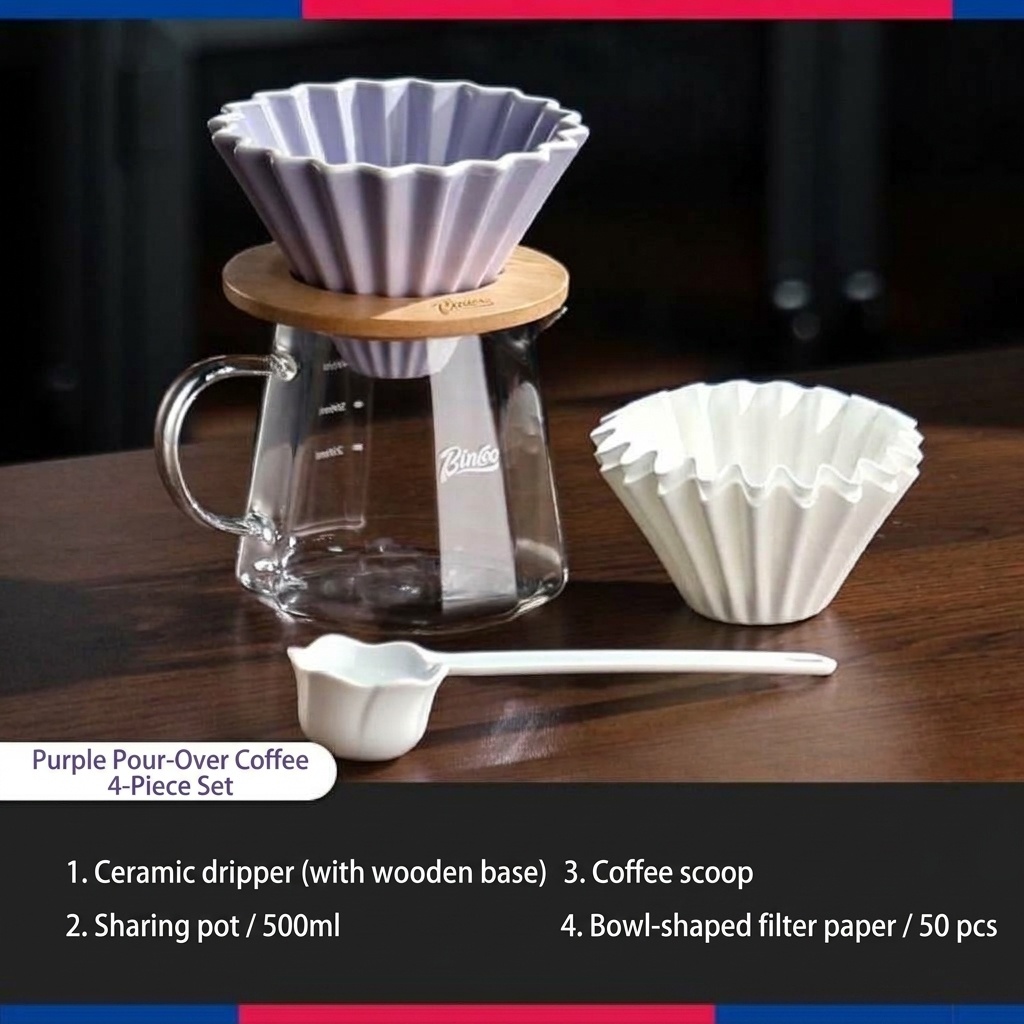 Premium Pour Over Coffee Maker Set with Grinder & Kettle