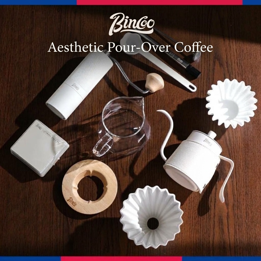 Premium Pour Over Coffee Maker Set with Grinder & Kettle