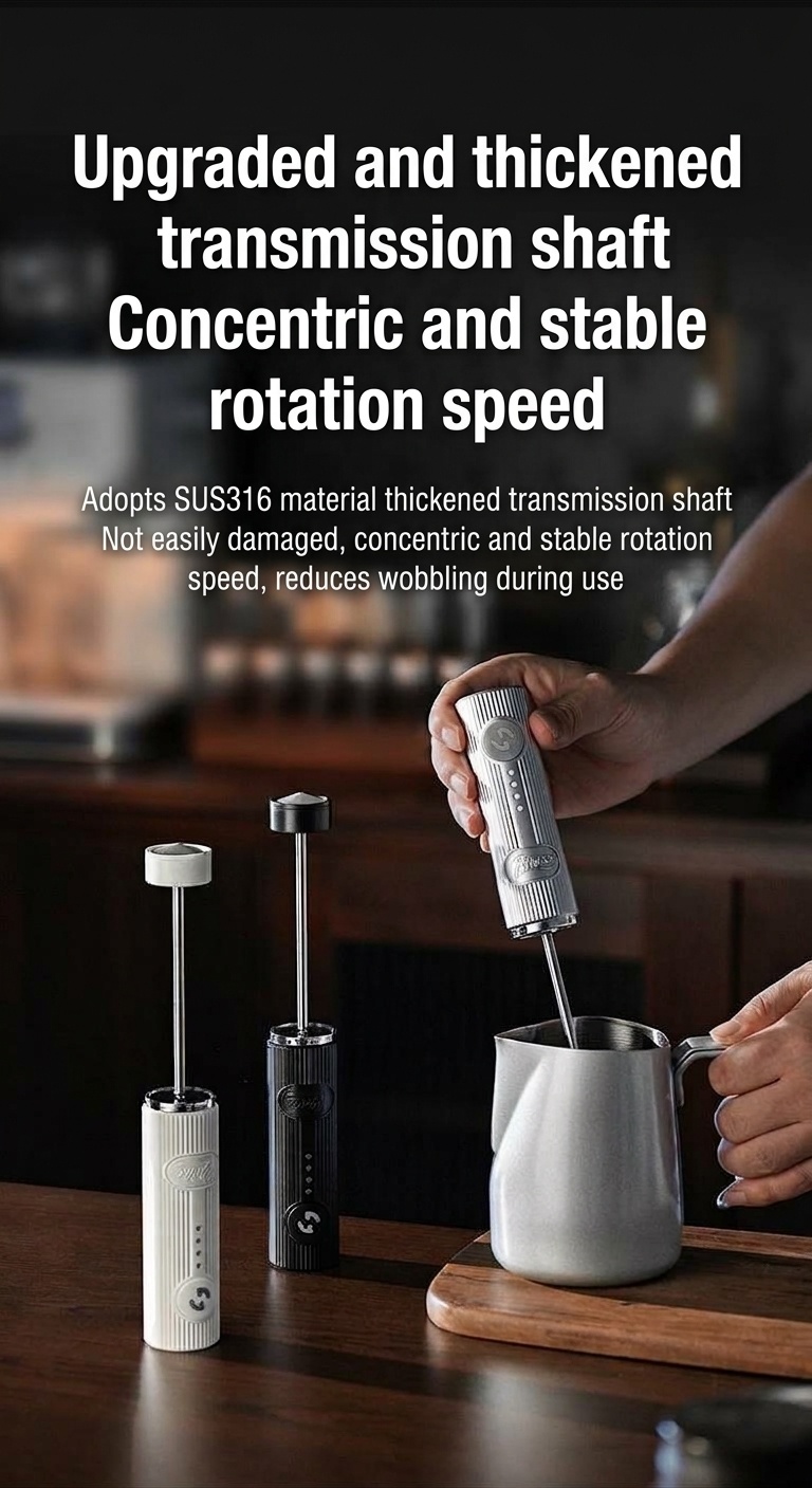 BinCoo Handheld Electric Milk Frother for Coffee & Latte Art