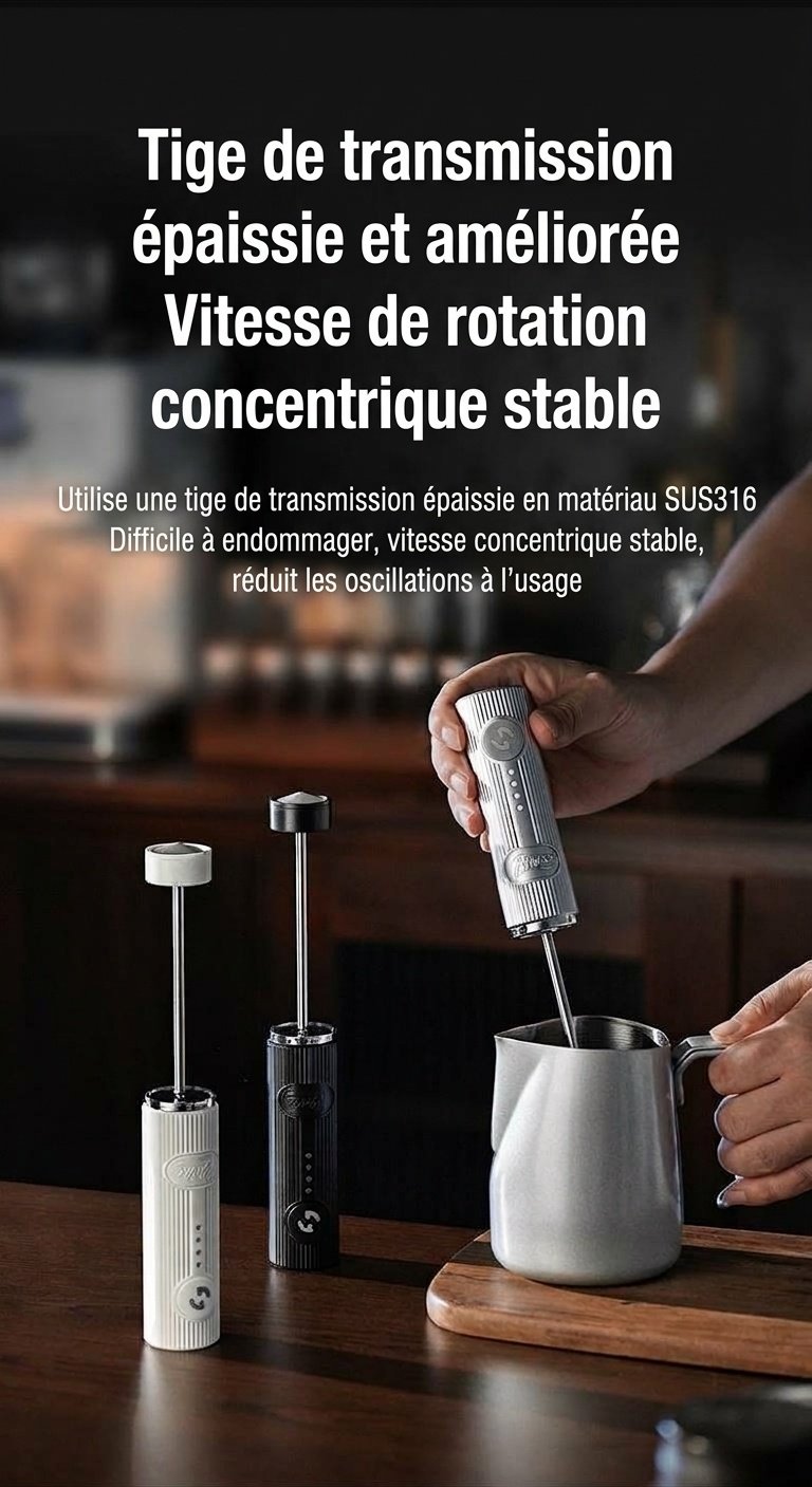 Mousseur à lait électrique portable BinCoo pour café et latte art
