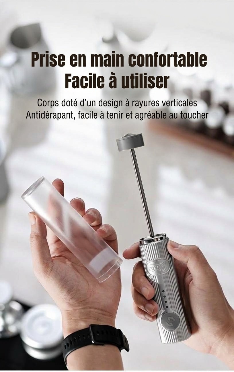 Mousseur à lait électrique portable BinCoo pour café et latte art