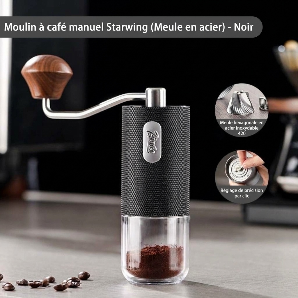 Moulin à café manuel BinCoo avec meule réglable