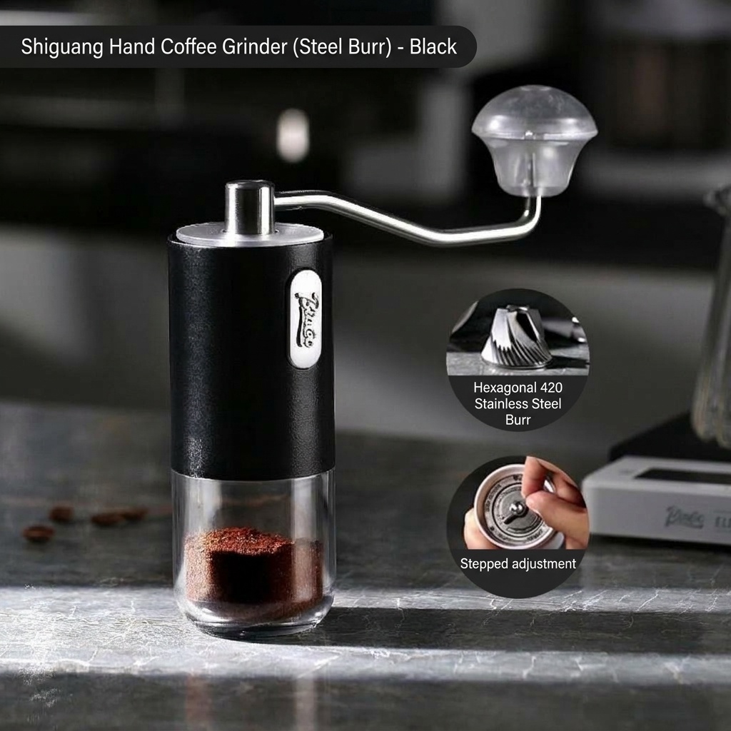 BinCoo Manual Coffee Grinder with Adjustable Burr