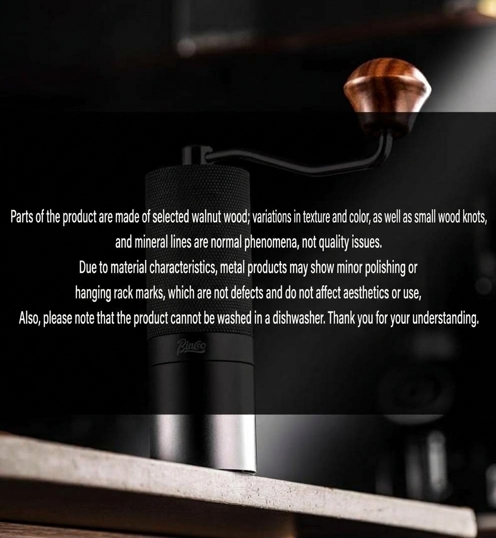 BinCoo Manual Coffee Grinder with Adjustable Burr