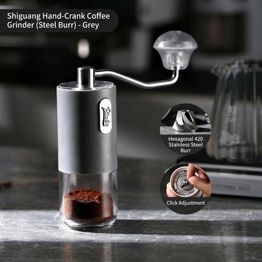 BinCoo Manual Coffee Grinder with Adjustable Burr