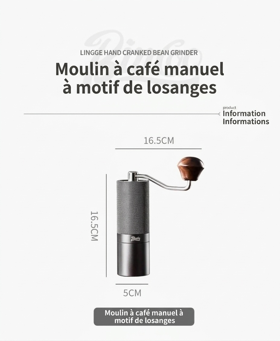 Moulin à café manuel BinCoo avec meule réglable