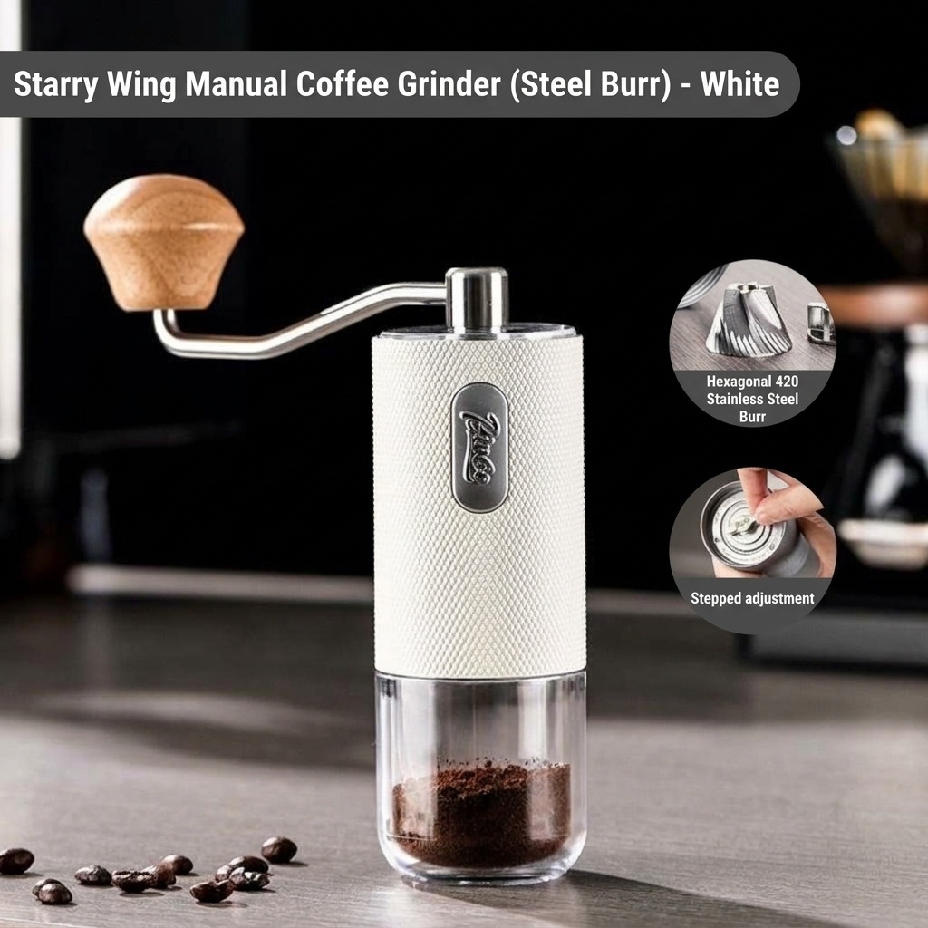 BinCoo Manual Coffee Grinder with Adjustable Burr