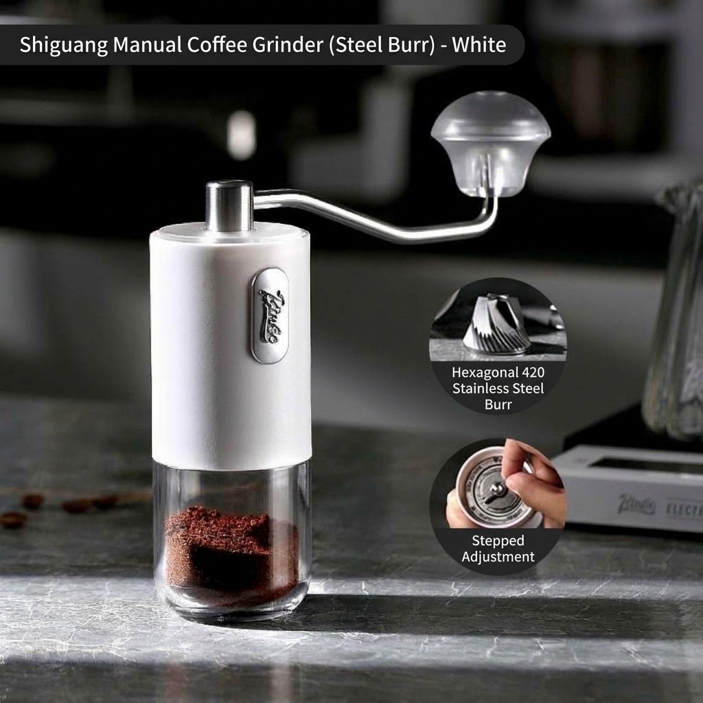 BinCoo Manual Coffee Grinder with Adjustable Burr