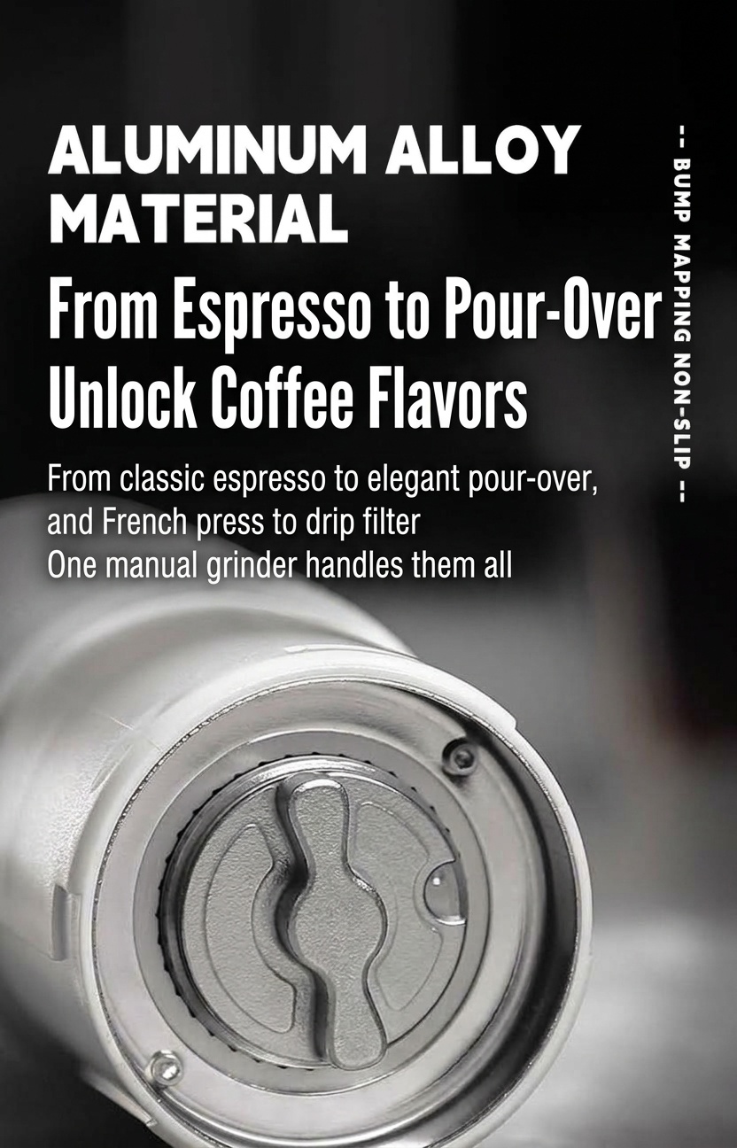 BinCoo Portable Electric Coffee Grinder with Adjustable Burr