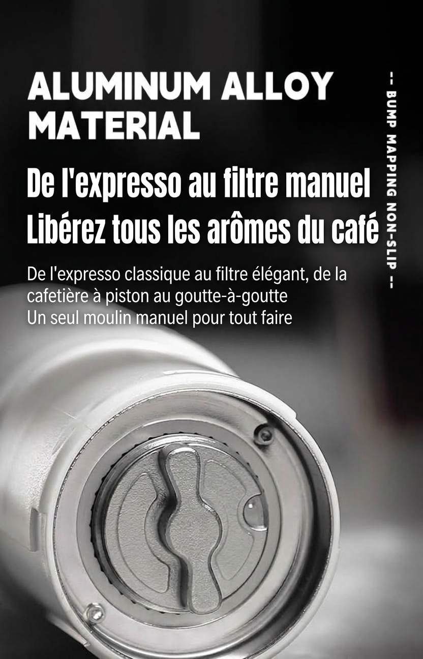 Moulin à café électrique portable BinCoo avec meule réglable