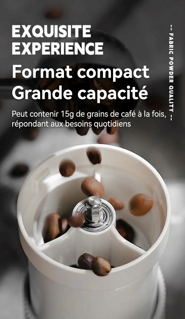 Moulin à café électrique portable BinCoo avec meule réglable