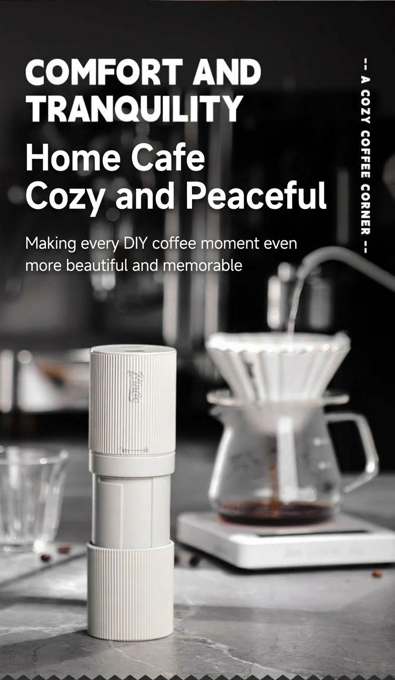 BinCoo Portable Electric Coffee Grinder with Adjustable Burr