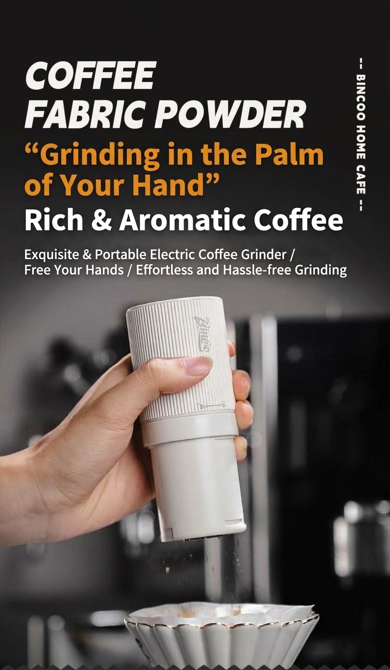 BinCoo Portable Electric Coffee Grinder with Adjustable Burr