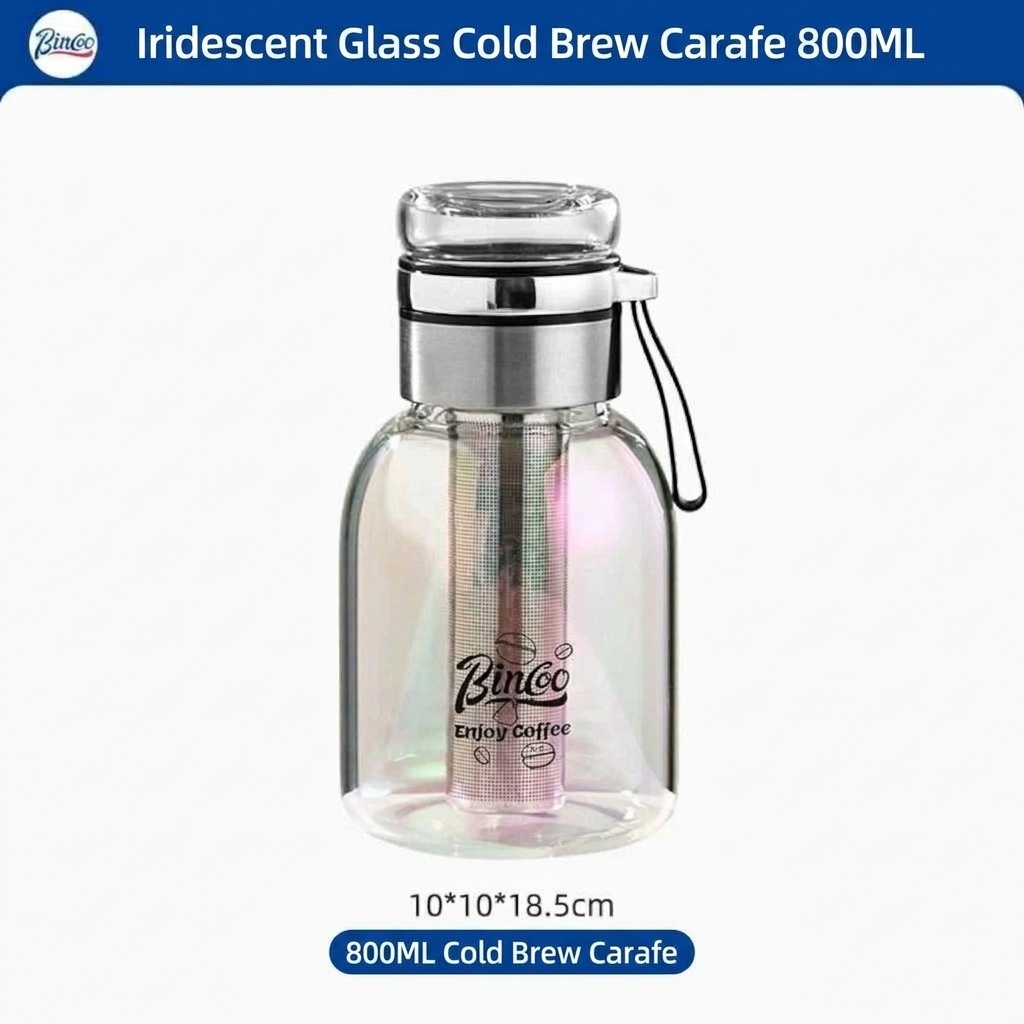 Bincoo Glass Cold Brew Coffee Maker & Tea Infuser Bottle