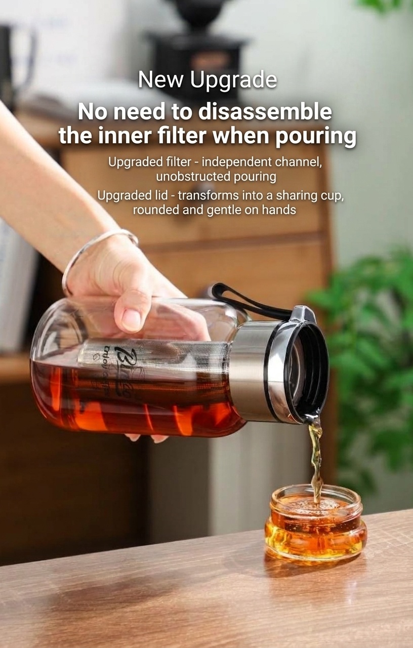 Bincoo Glass Cold Brew Coffee Maker & Tea Infuser Bottle