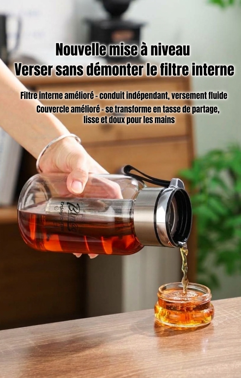 Bouteille infuseur à thé et cafetière à infusion à froid Bincoo en verre
