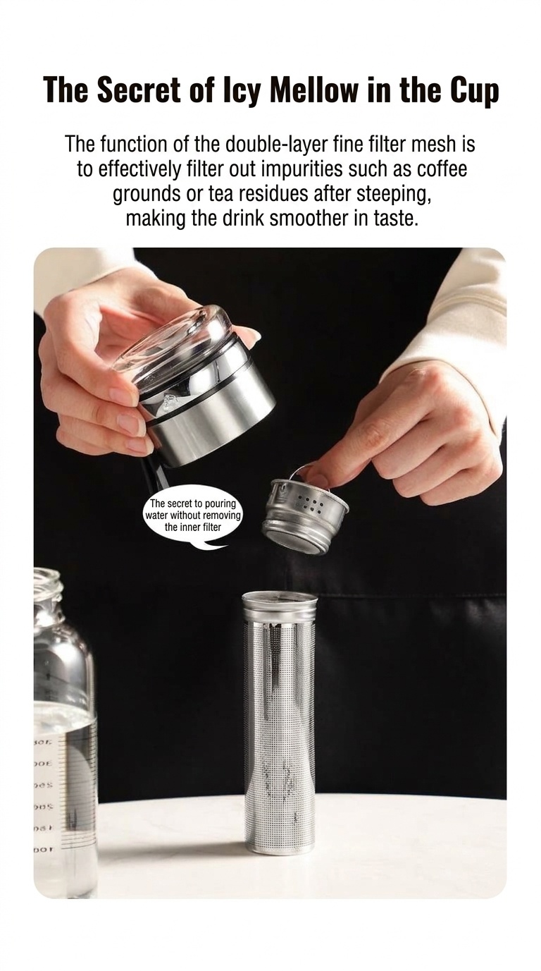 Bincoo Glass Cold Brew Coffee Maker & Tea Infuser Bottle