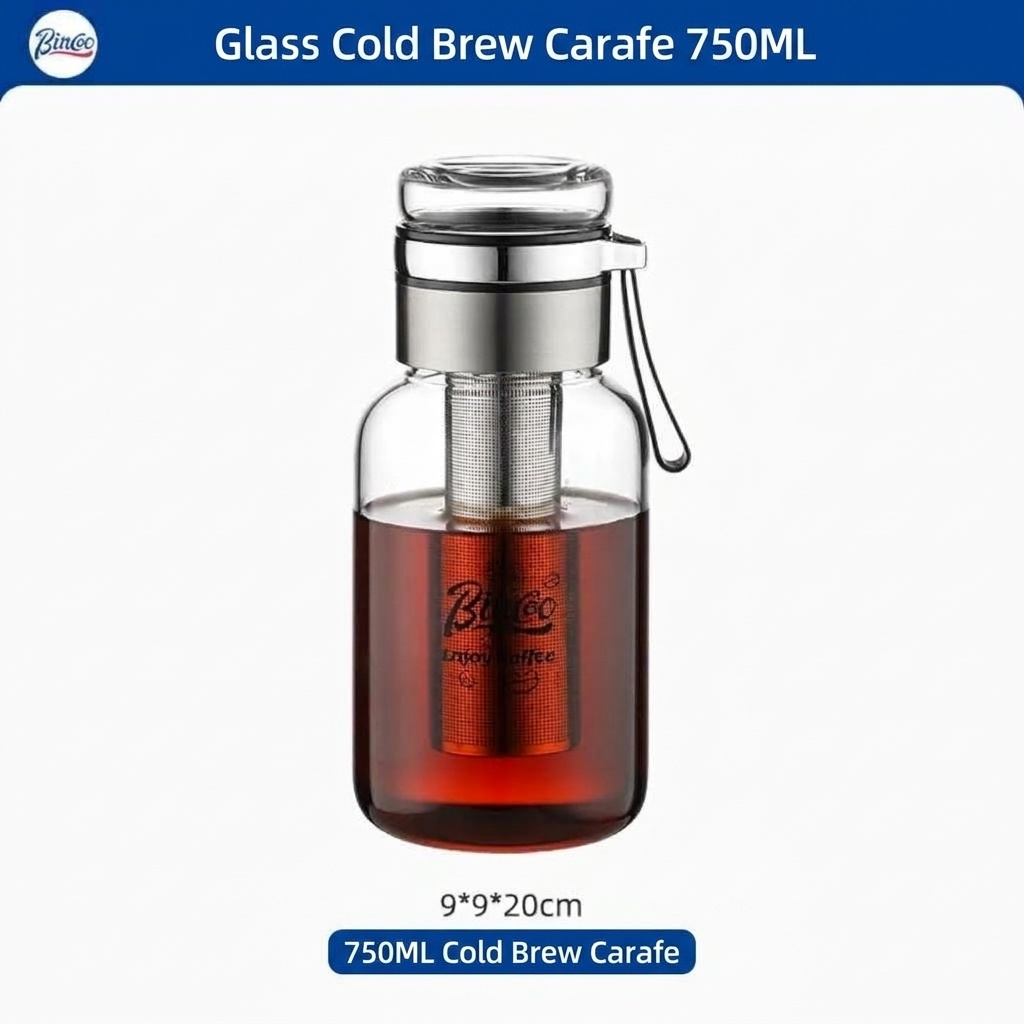 Bincoo Glass Cold Brew Coffee Maker & Tea Infuser Bottle