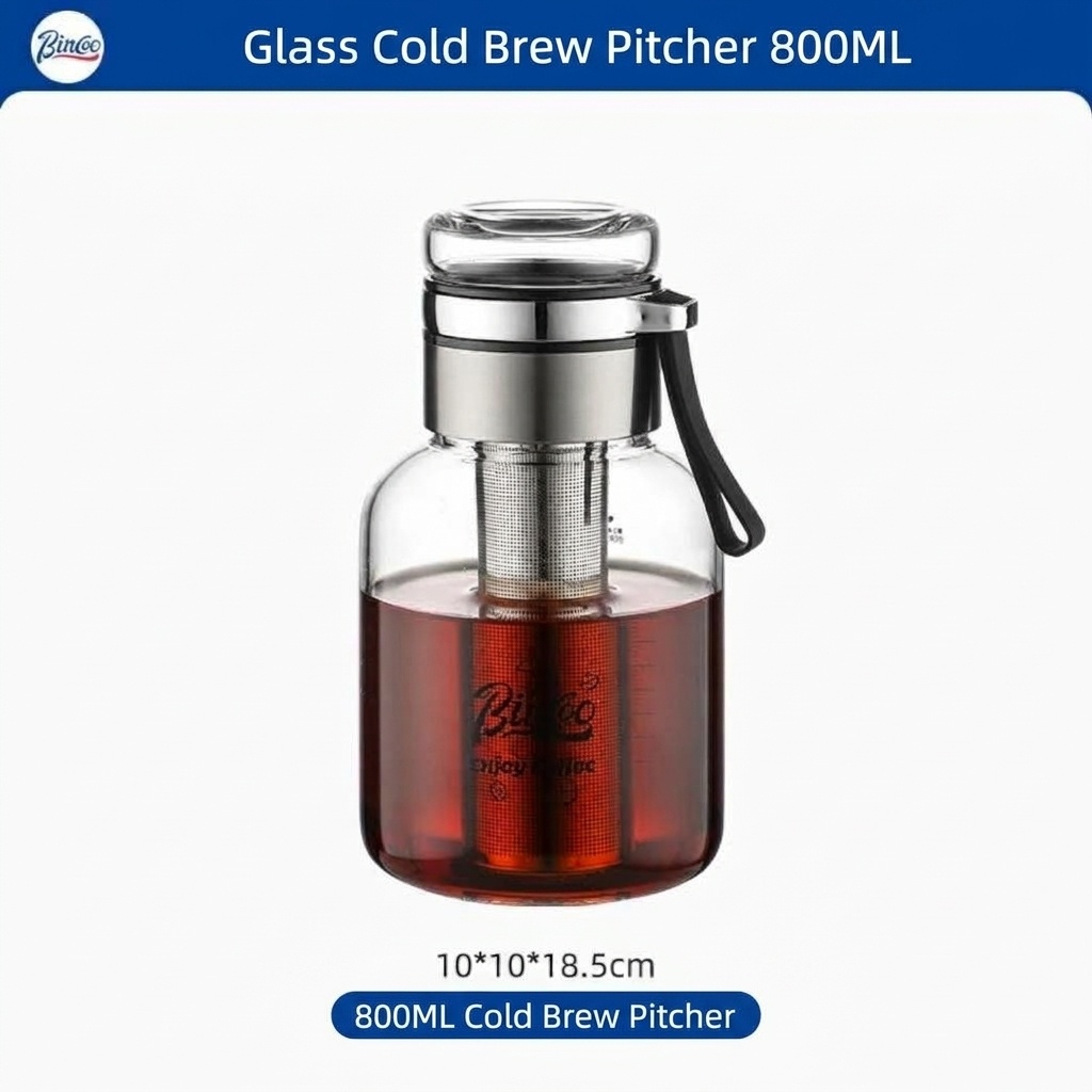 Bincoo Glass Cold Brew Coffee Maker & Tea Infuser Bottle