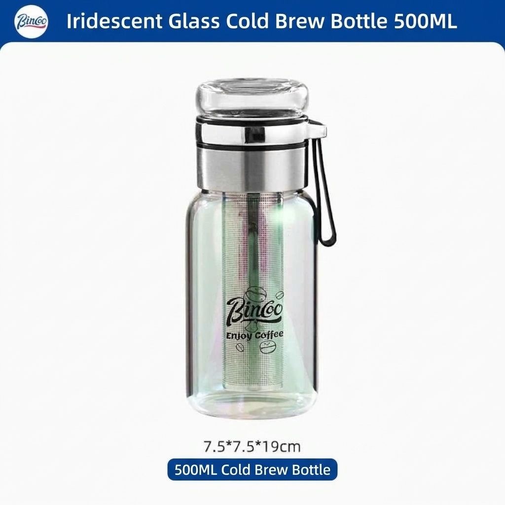 Bincoo Glass Cold Brew Coffee Maker & Tea Infuser Bottle