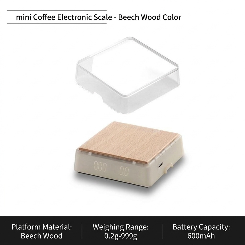 Bincoo Mini Coffee Electronic Scale with Timer & Wood Top