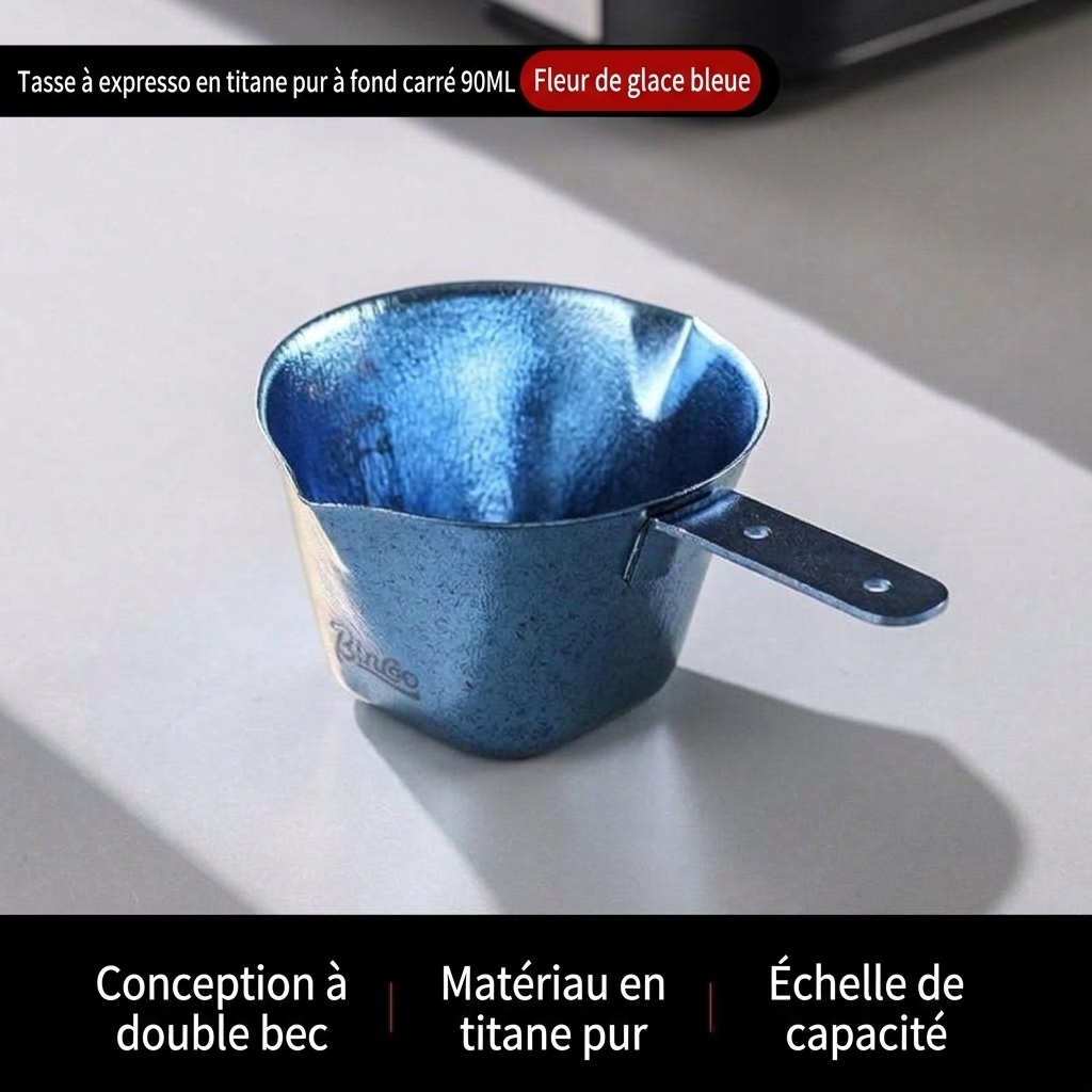 Tasse à mesurer BinCoo en titane pur pour expresso - 90 ml de concentré de café