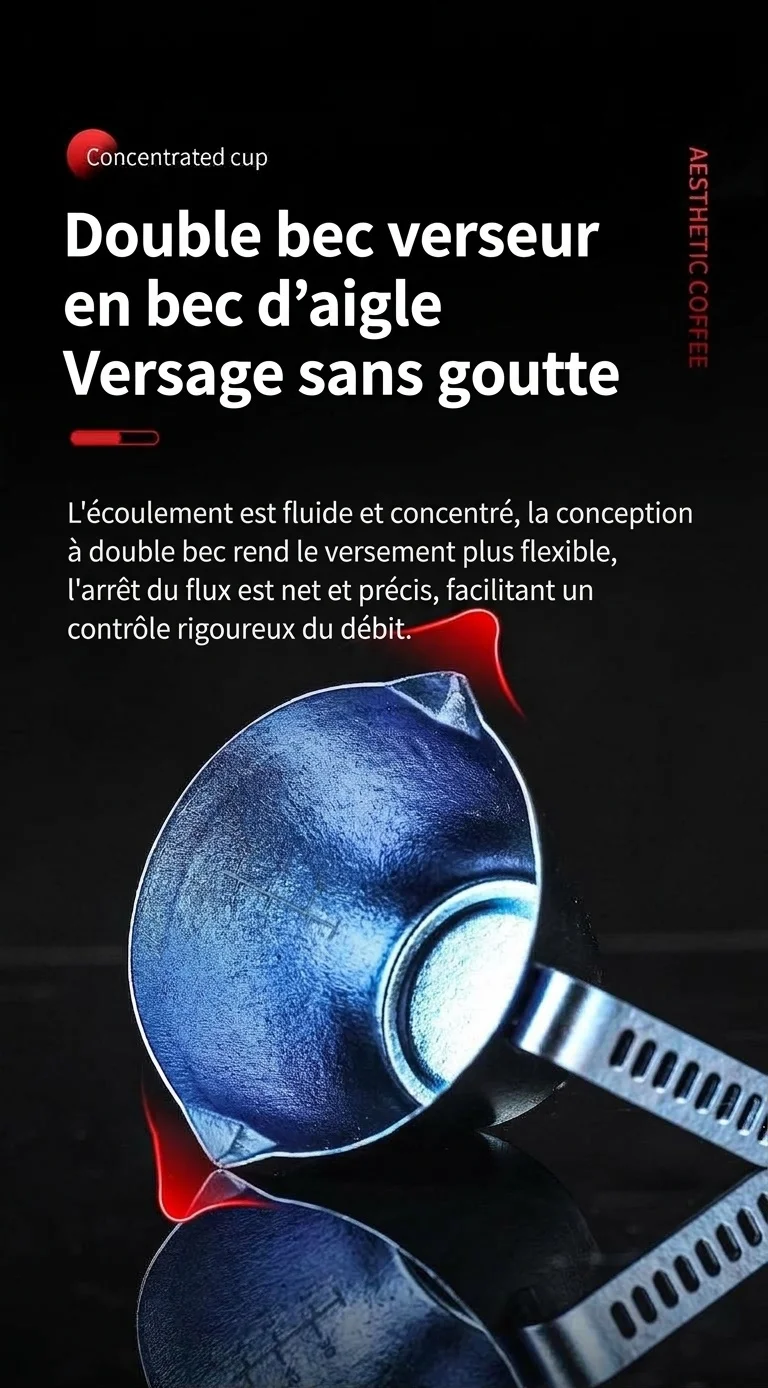 Tasse à mesurer BinCoo en titane pur pour expresso - 90 ml de concentré de café